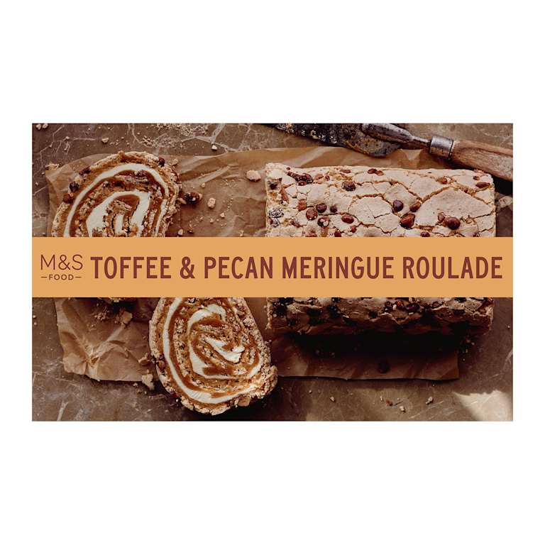 M&S Toffee and Pecan Meringue Roulade