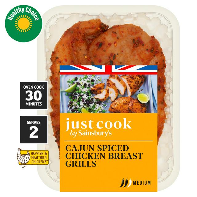 Sainsbury's Cajun Spiced British Fresh Chicken Breast Grills x2 330g