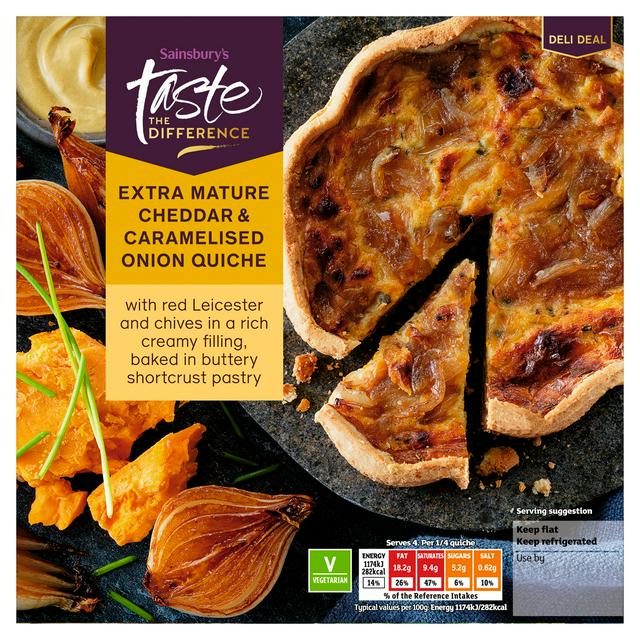 Sainsbury's Extra Mature Cheddar & Caramelised Onion Quiche, Taste the Difference 400g