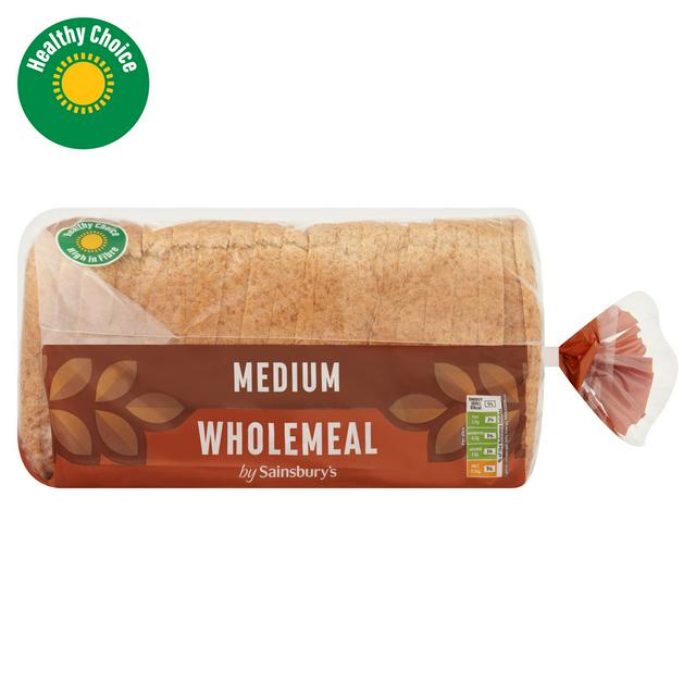 Sainsbury's Medium Sliced Wholemeal Bread 800g