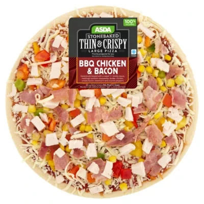 ASDA BBQ Chicken & Bacon Large Thin Stonebaked Pizza