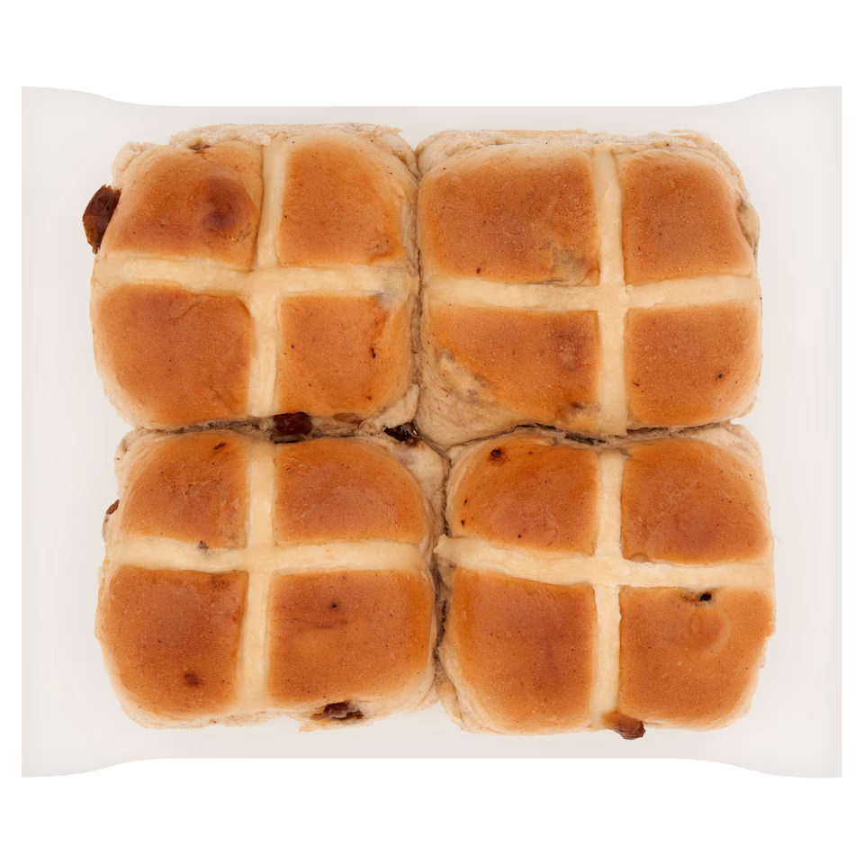 Tesco Hot Cross Buns 4 Pack