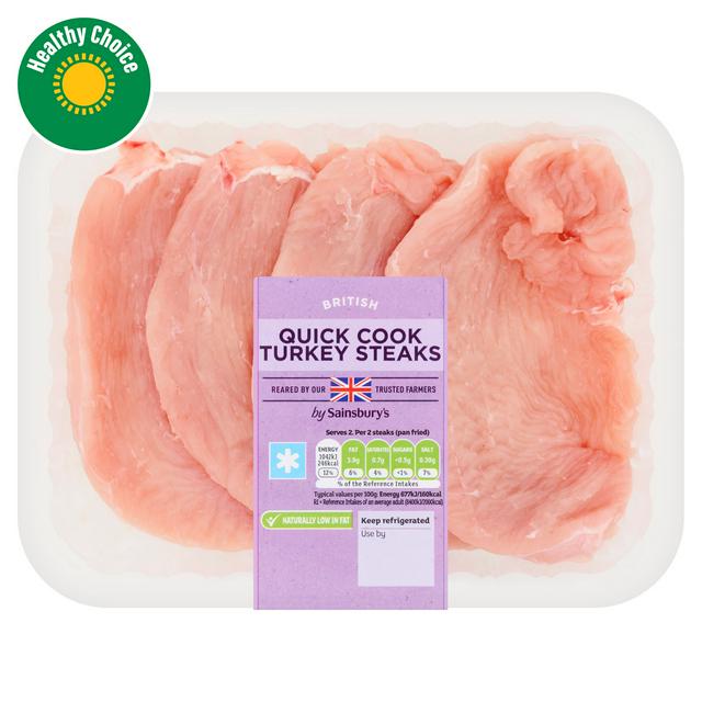 Sainsbury's Quick Cook Fresh British Turkey Steaks x4 400g