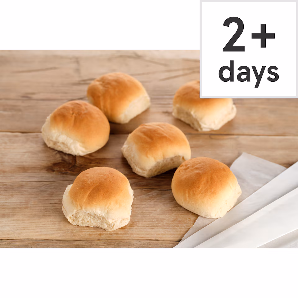 Tesco White Soft Rolls 6 Pack