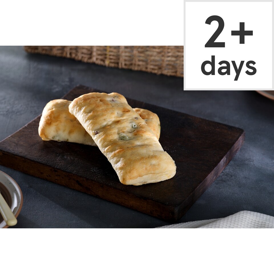 Tesco Finest Halkidiki Olive Focaccia Panini 2 Pack