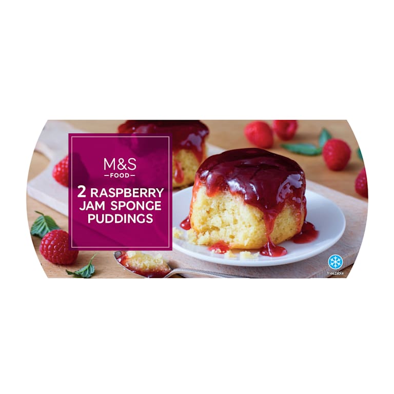 M&S 2 Raspberry Jam Sponge Puddings