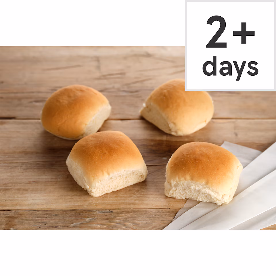 Tesco White Large Baps 4 Pack