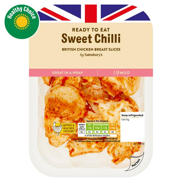 Sainsbury's Sweet Chilli Sliced British Chicken Breast 180g