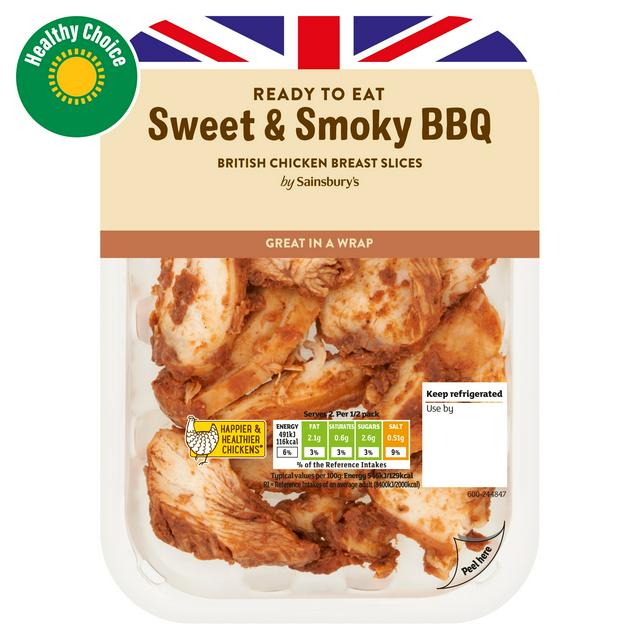 Sainsbury's Sweet & Smokey BBQ Sliced British Chicken Breast 180g