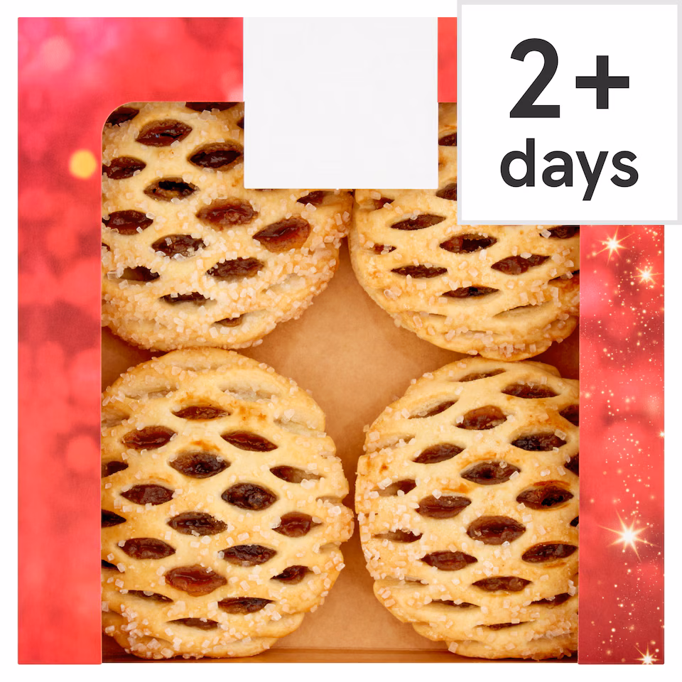 Tesco Lattice Top Puff Pastry Mince Pies 4 Pack