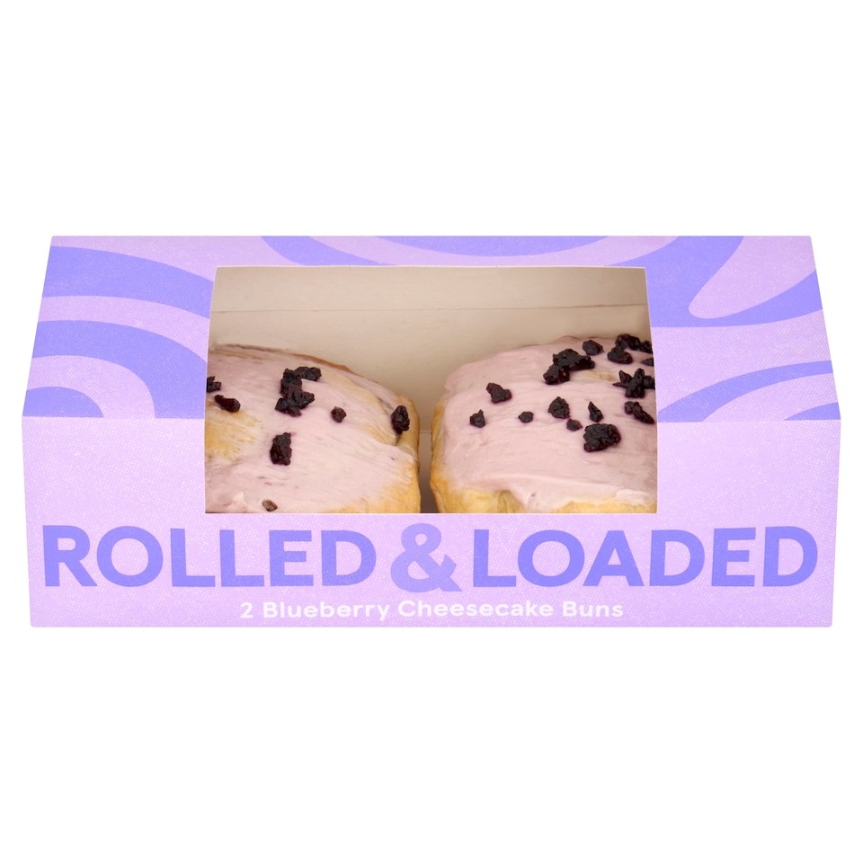 Tesco Rolled and Loaded Blueberry Cheesecake Buns 2 Pack