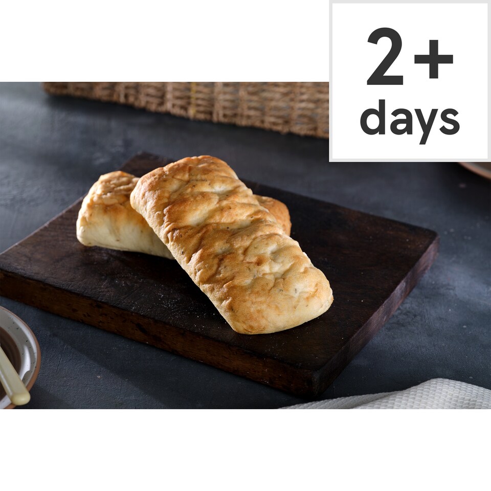 Tesco Finest Rosemary and Sea Salt Focaccia Panini 2 Pack