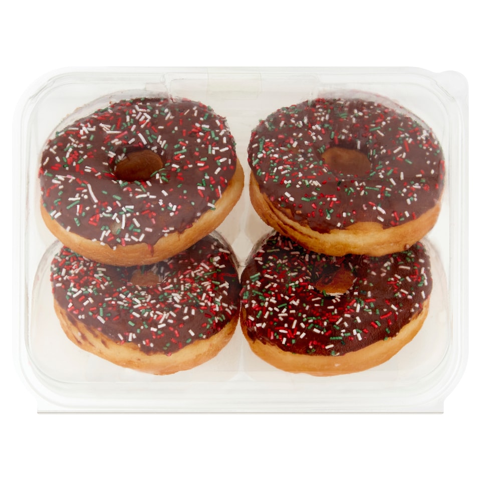Tesco 4 Festive Doughnuts