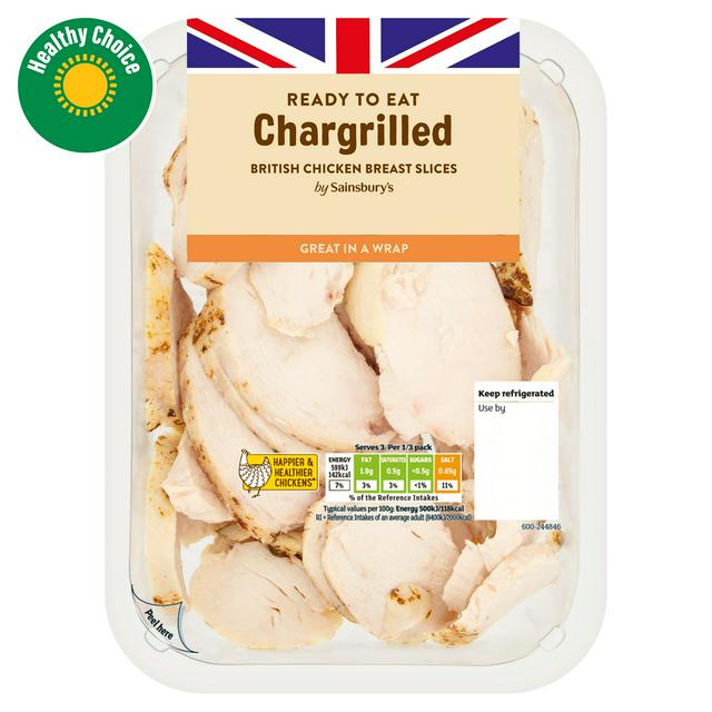 Sainsbury's Chargrilled British Chicken Breast Slices 360g