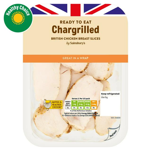 Sainsbury's Chargrilled British Chicken Breast Slices 180g