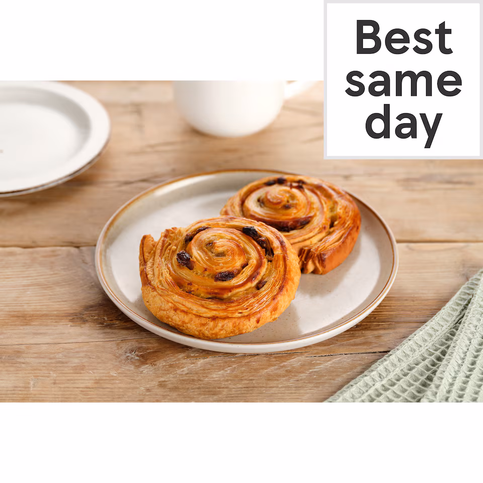 Tesco All Butter Pain Aux Raisin Pastry 2 Pack