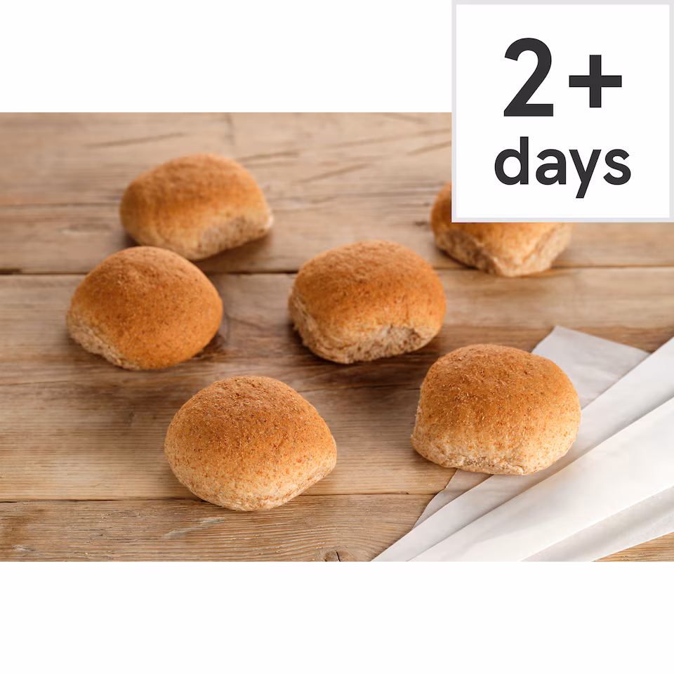Tesco Soft Wholemeal Roll 6 Pack