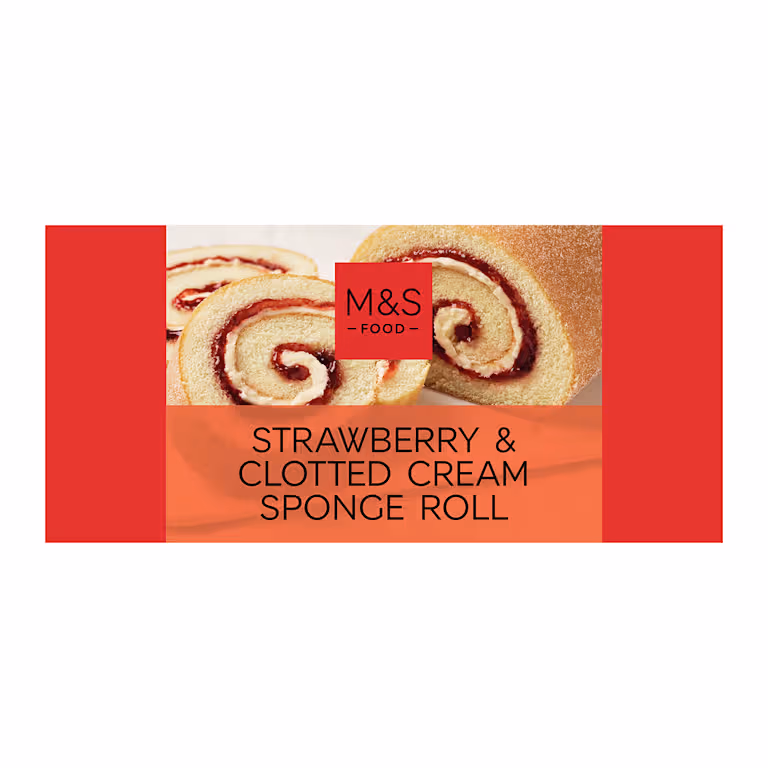 M&S Strawberry and Clotted Cream Sponge Roll