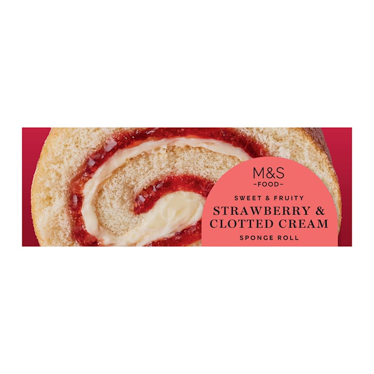 M&S Strawberry and Clotted Cream Sponge Roll