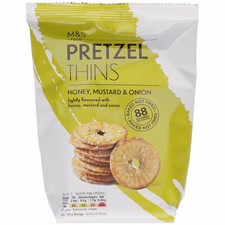 M&S Pretzel Thins Honey, Mustard & Onion