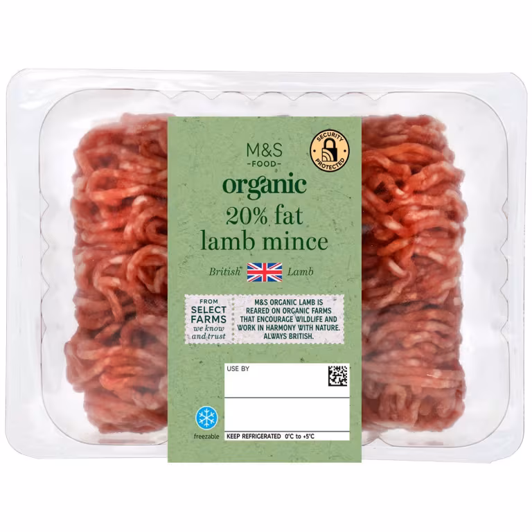 M&S Organic 20% Fat Lamb Mince
