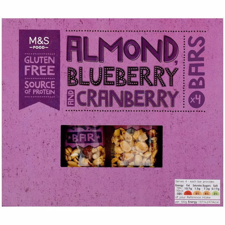 M&S Almond, Blueberry and Cranberry Bars
