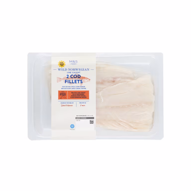 M&S Wild Norwegian Line Caught Cod Fillets