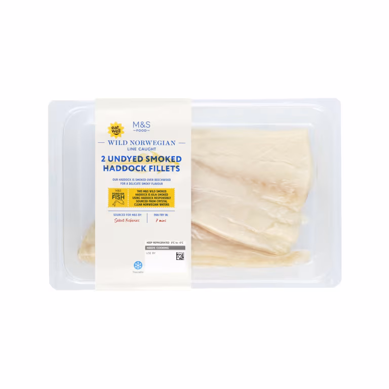 M&S Wild Norwegian Line Caught Undyed Smoked Haddock Fillets