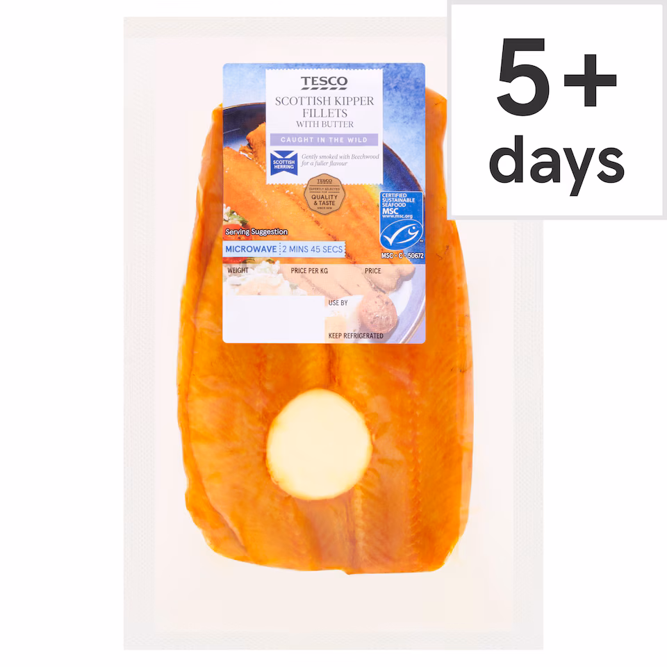 Tesco Smoked Kippers With Butter