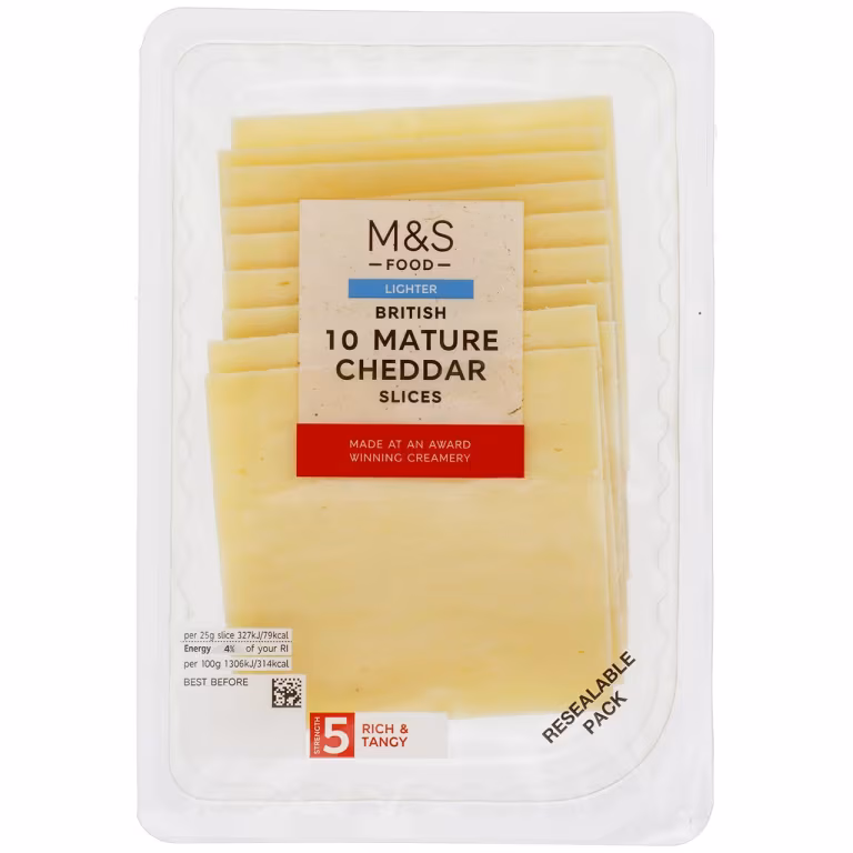 M&S Lighter Mature British Cheddar Slices