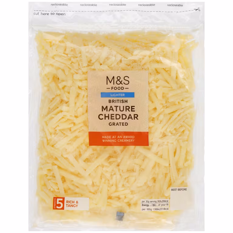 M&S Grated Lighter Mature British Cheddar
