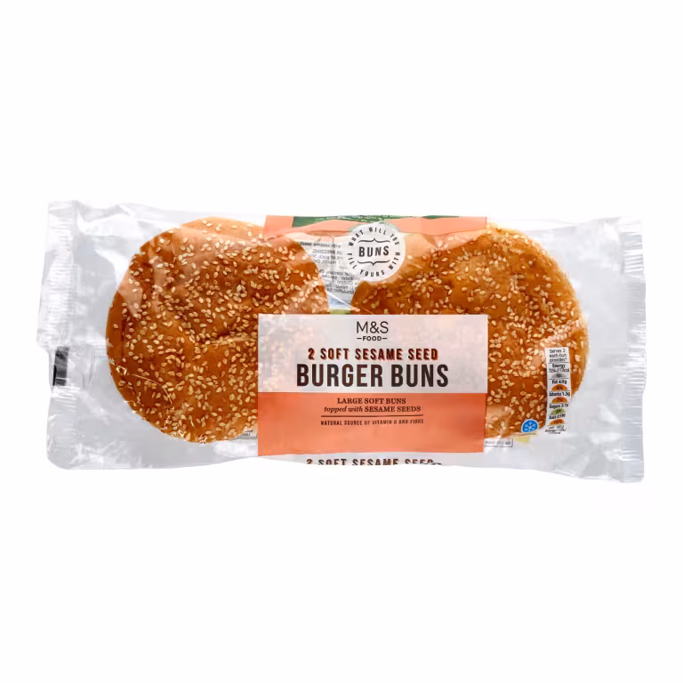 M&S Soft Sesame Seed Burger Buns