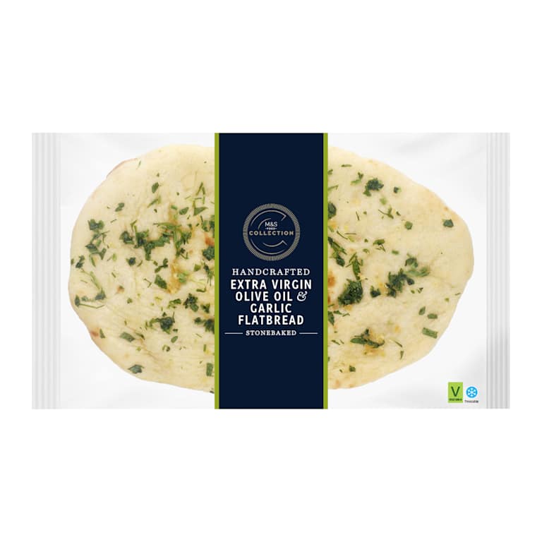 M&S Extra Virgin Olive Oil and Garlic Flatbread