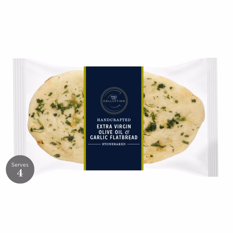 M&S Extra Virgin Olive Oil and Garlic Flatbread