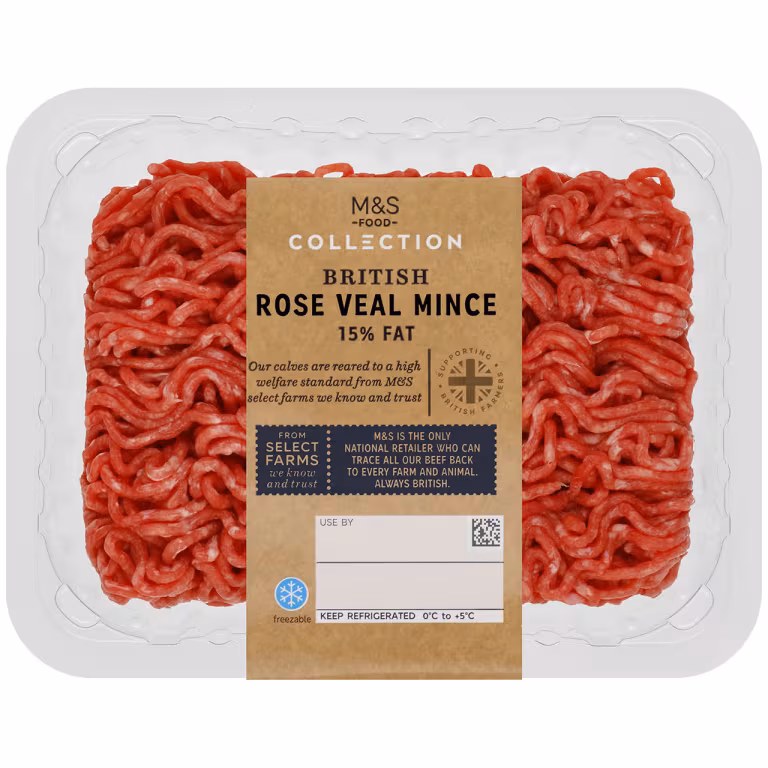 M&S British Rose Veal Mince 15% Fat