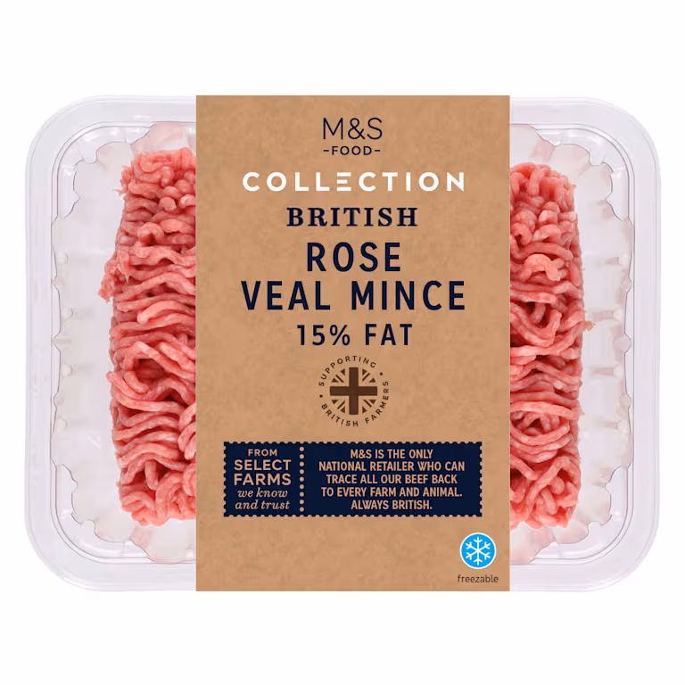 M&S British Rose Veal Mince 15% Fat