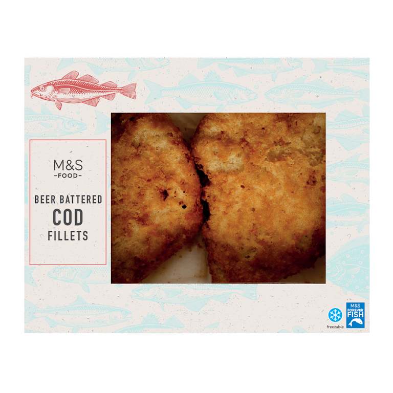 M&S 2 Beer Battered Cod Filets