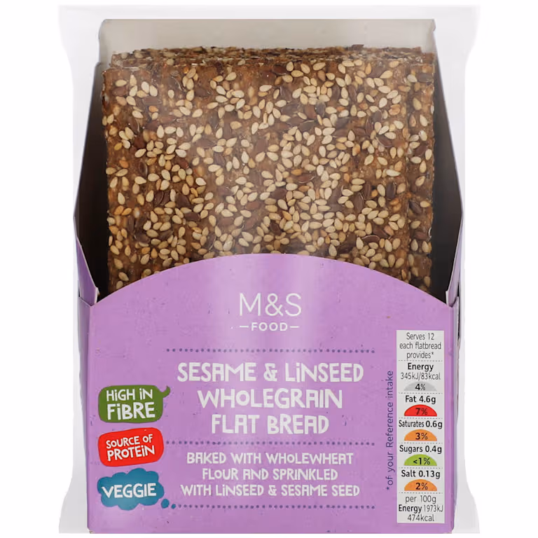 M&S Sesame and Linseed Wholegrain Flatbread