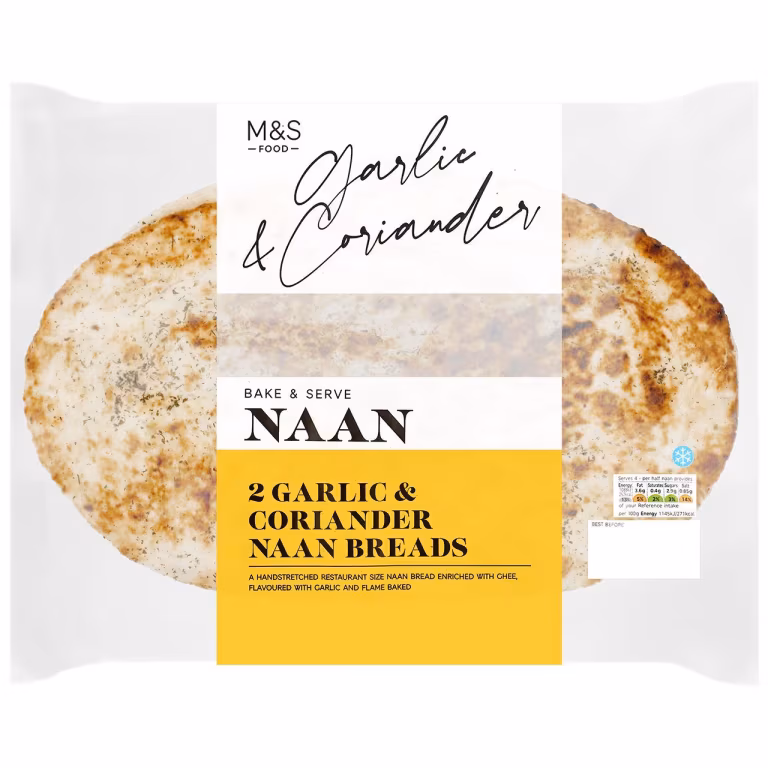 M&S Garlic & Coriander Naan Breads