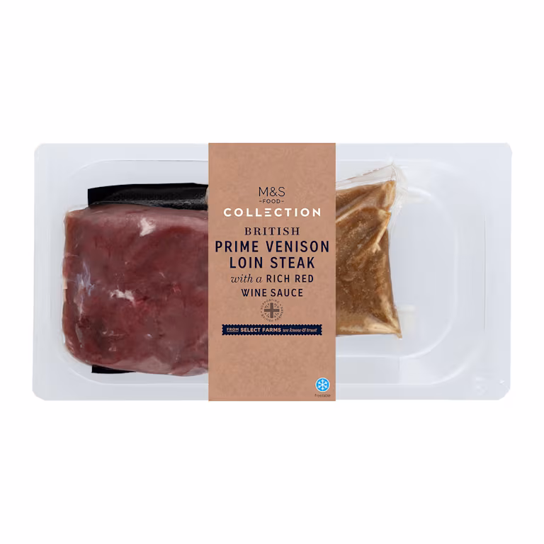M&S British Prime Venison Loin Steak with Red Wine Sauce