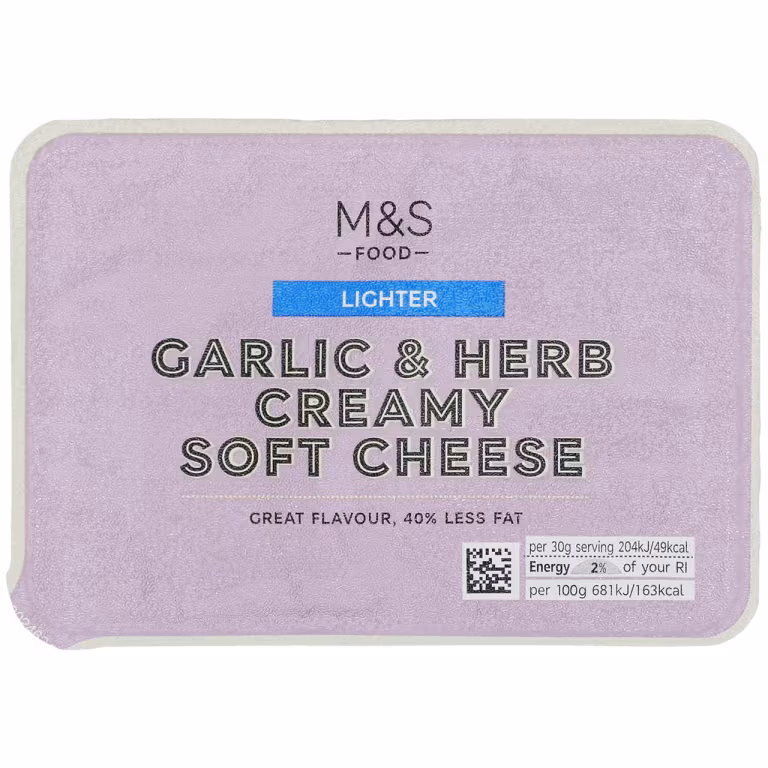 M&S Lighter Garlic and Herb Creamy Soft Cheese