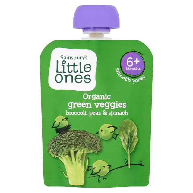 Sainsbury's Little Ones Organic Green Veggies Broccoli, Peas & Spinach 6+ Months 70g