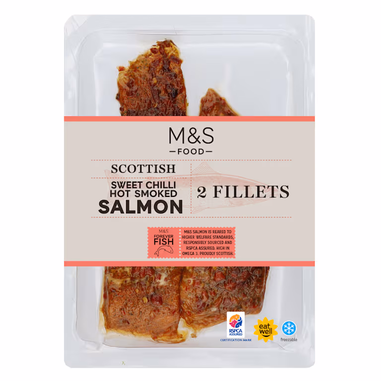 M&S Scottish Sweet Chilli Hot Smoked Salmon Fillets