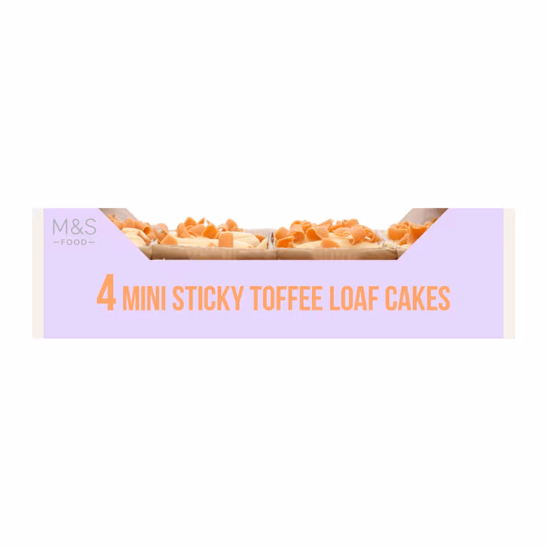 M&S 4 Mini Sticky Toffee Loaf Cakes
