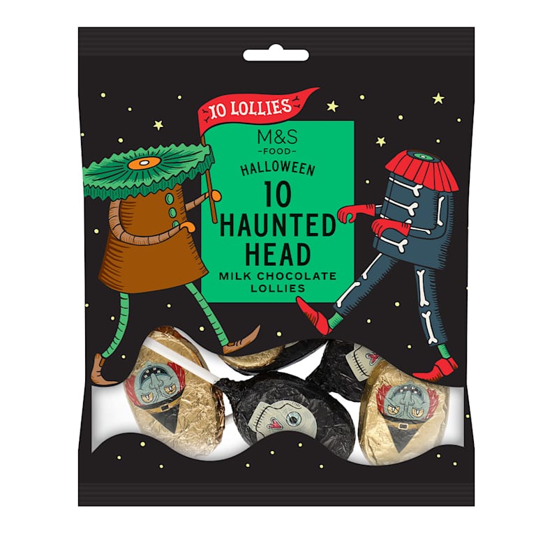 M&S Haunted Head Milk Chocolate Lollies
