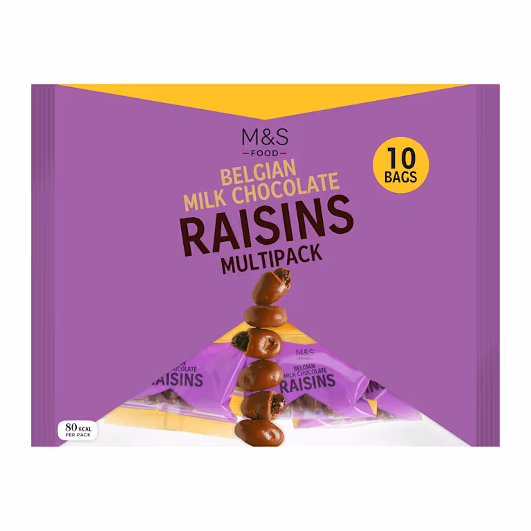 M&S Belgian Milk Chocolate Raisins Multipack
