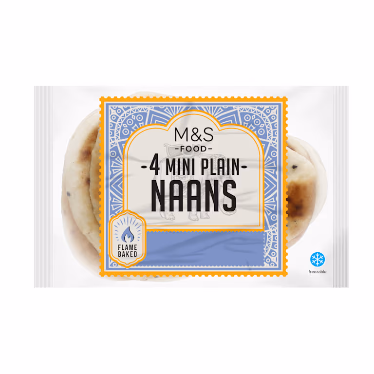 M&S 4 Mini Plain Naans
