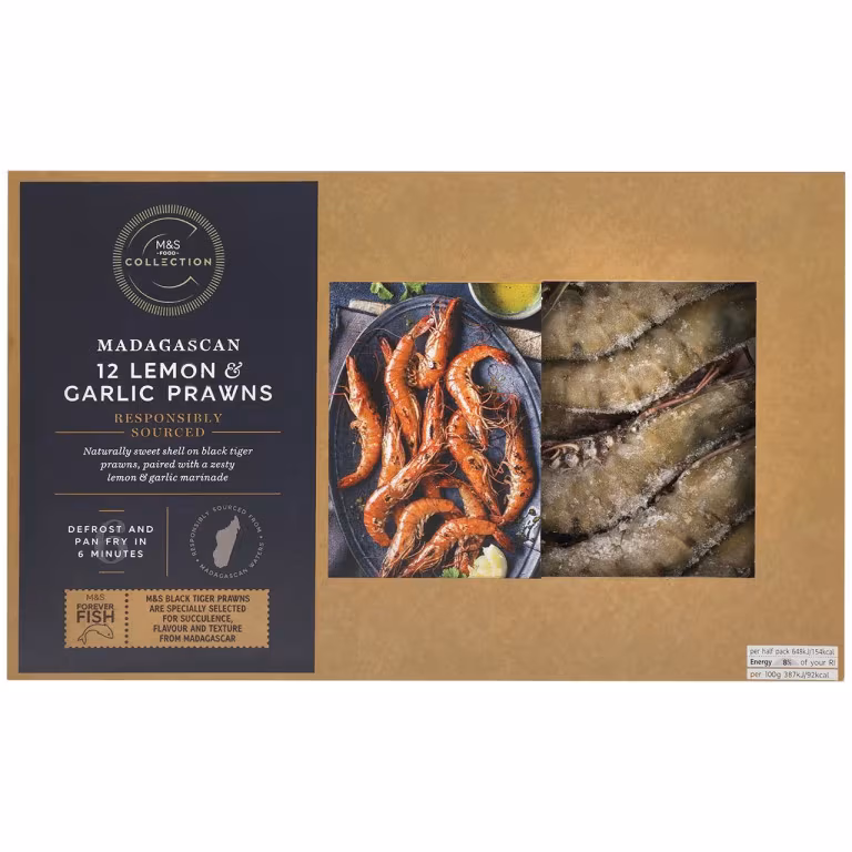 M&S Collection Lemon and Garlic Madagascan Prawns