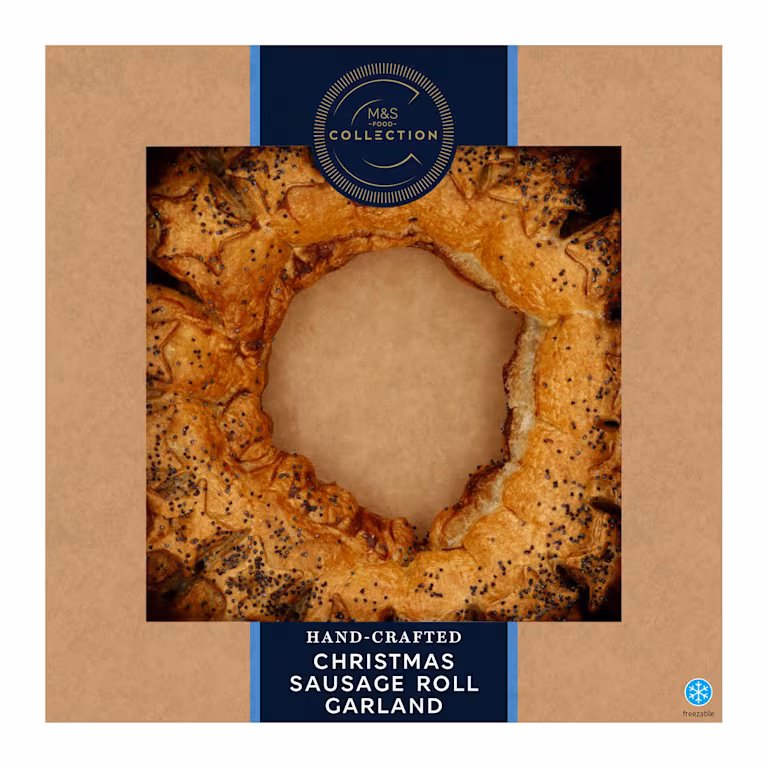 M&S Collection Handcrafted Christmas Sausage Roll Garland