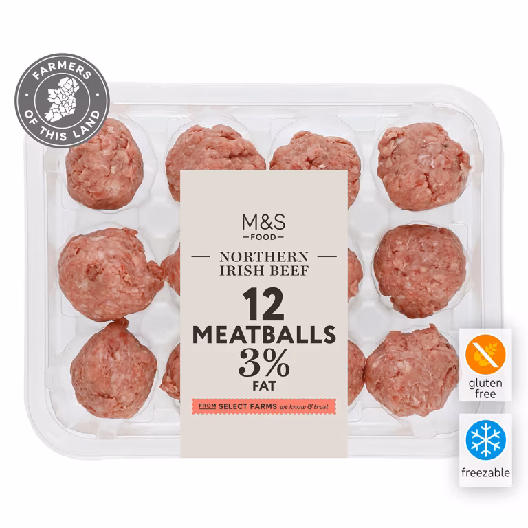 M&S Northern Irish Beef Meatballs 3% Fat